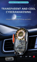 New  Vehicle Perspective Design 15W Car Mobile phone  wireless charging Holder-C13 - Image 2