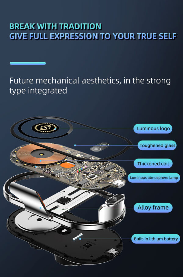 New  Vehicle Perspective Design 15W Car Mobile phone  wireless charging Holder-C13 - Image 12