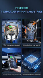 New  Vehicle Perspective Design 15W Car Mobile phone  wireless charging Holder-C13 - Image 3