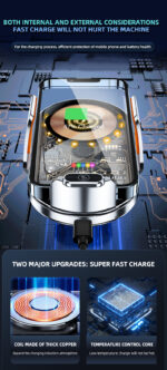 New  Vehicle Perspective Design 15W Car Mobile phone  wireless charging Holder-C13 - Image 6