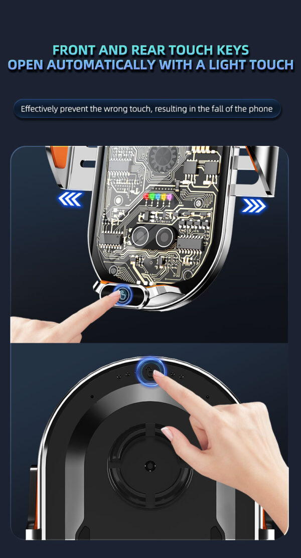 New  Vehicle Perspective Design 15W Car Mobile phone  wireless charging Holder-C13 - Image 7