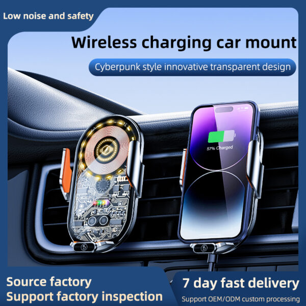 New  Vehicle Perspective Design 15W Car Mobile phone  wireless charging Holder-C13 - Image 22