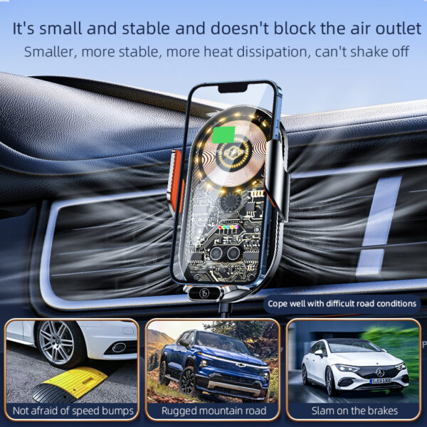 New  Vehicle Perspective Design 15W Car Mobile phone  wireless charging Holder-C13 - Image 19